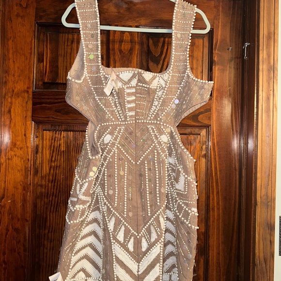Beaded Chevron Pattern Dress - Picture 2 of 5
